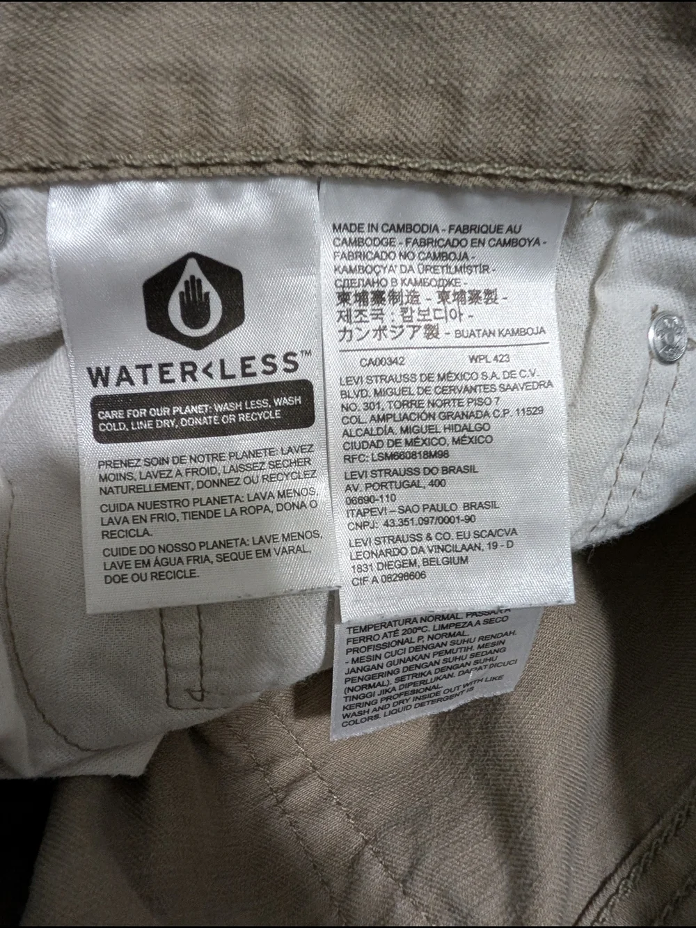 Levi's Beige Straight-Leg Pants